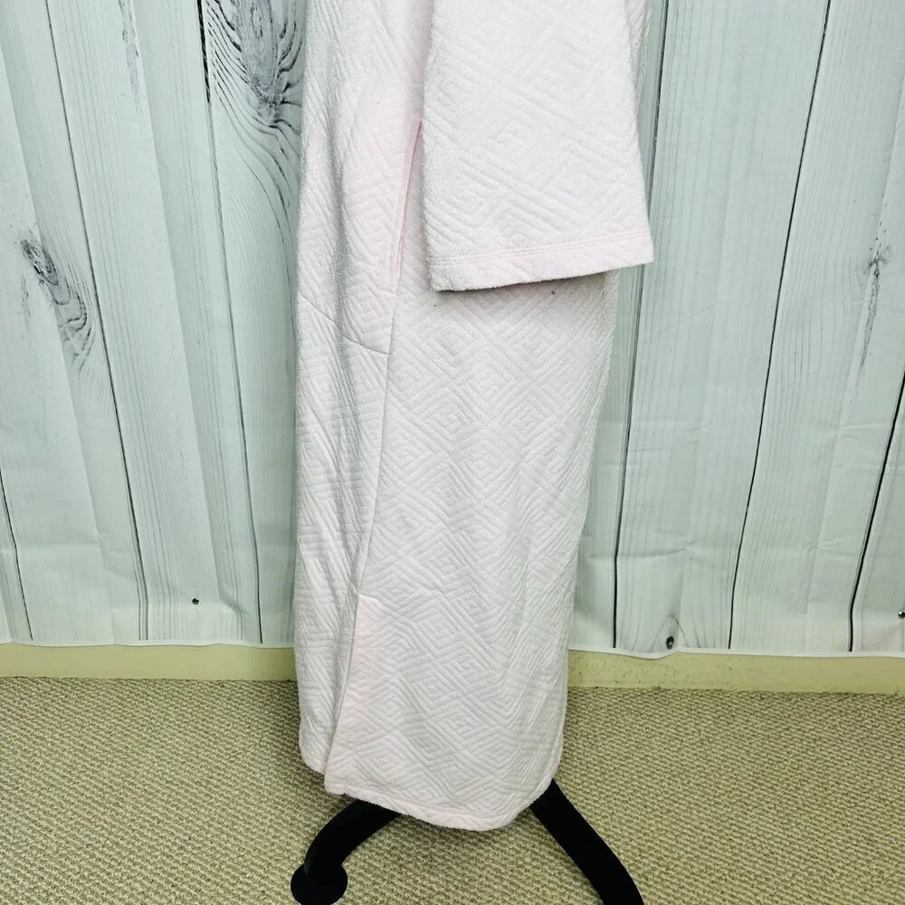 Miss Elaine Quilted Long Sleeve Robe Full Zip Sz S Embroidered Tasseled Vintage